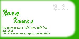 nora koncs business card